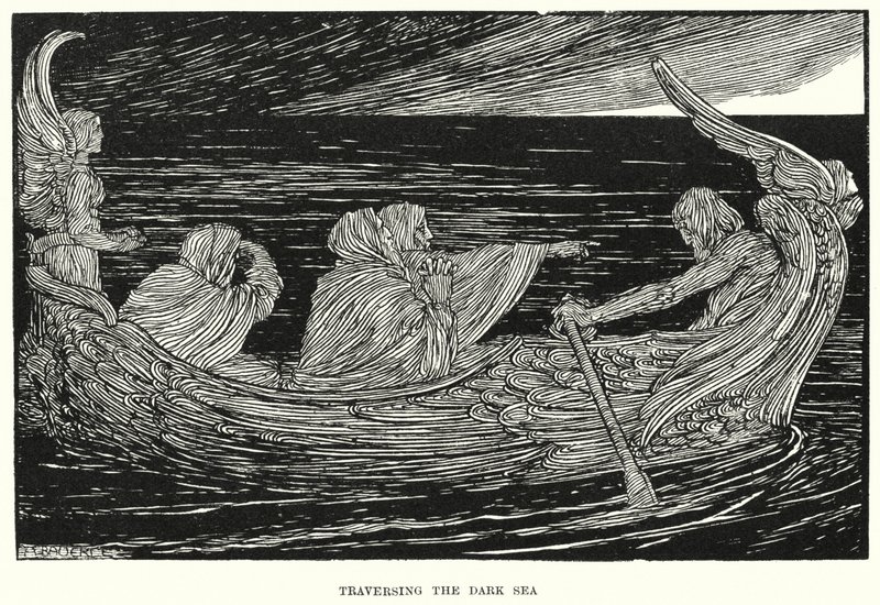 Å krysse det mørke havet (gravering) av Amelia M. (attr.to) Bowerley or Bauerle