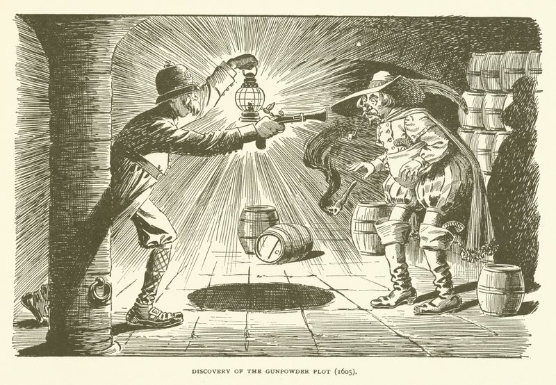 Oppdagelsen av kruttplanen (1605) av American School