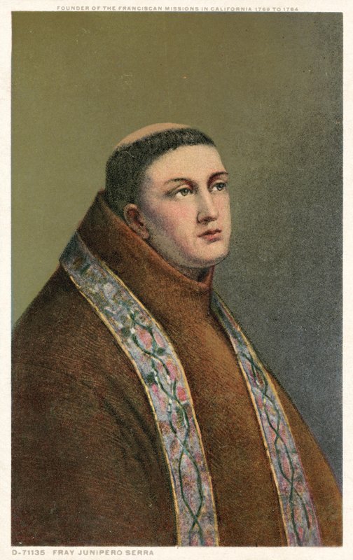 Fray Junipero Serra, grunnlegger av Franciscan Missions i California 1769 til 1784 av American School
