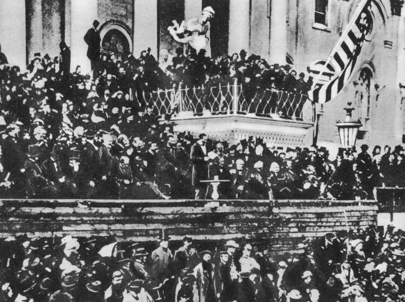 Abraham Lincolns andre innvielse, 4. mars 1865 (s/hvitt-bilde) av American Photographer (after)