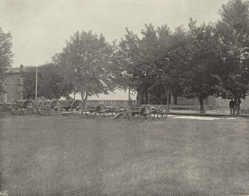 Batteri i Fort Omaha, Nebraska (s/hvitt bilde) av American Photographer (after)
