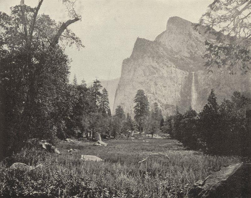 Bridal Veil Falls, Yosemite Valley, California (s/hvitt-bilde) av American Photographer (after)
