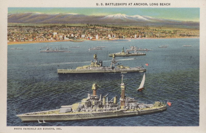 California: Amerikanske slagskip for anker, Long Beach (bilde) av American Photographer (after)