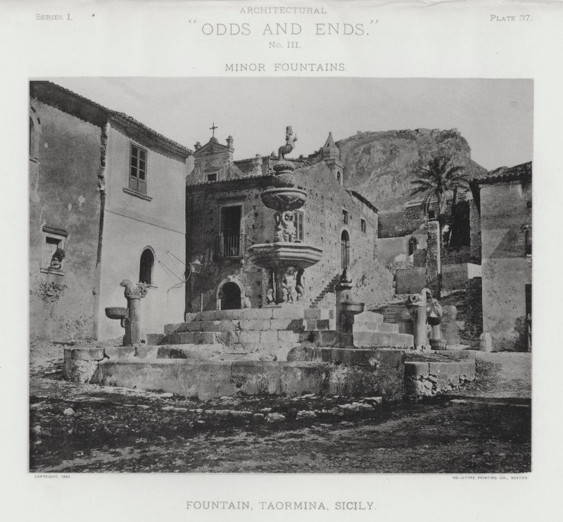 Fountain, Taormina, Sicilia (s/hvitt bilde) av American Photographer (after)