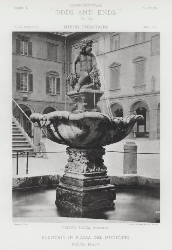 Fontene på Piazza Del Municipio, Prato, Italia (s/h-bilde) av American Photographer (after)