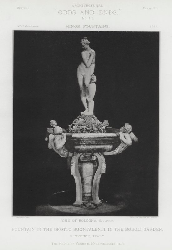 Fontene i grotten Buontalenti, i Boboli-hagen, Firenze, Italia (s/hvitt-bilde) av American Photographer (after)