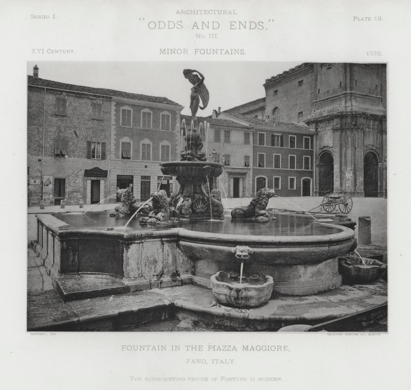 Fontene på Piazza Maggiore, Fano, Italia (s/hvitt bilde) av American Photographer (after)