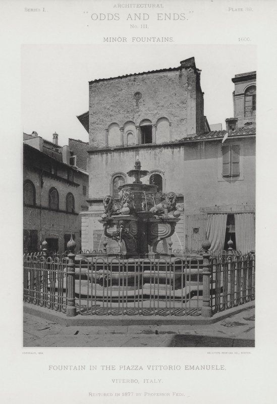 Fontene på Piazza Vittorio Emanuele, Viterbo, Italia (s/h-bilde) av American Photographer (after)