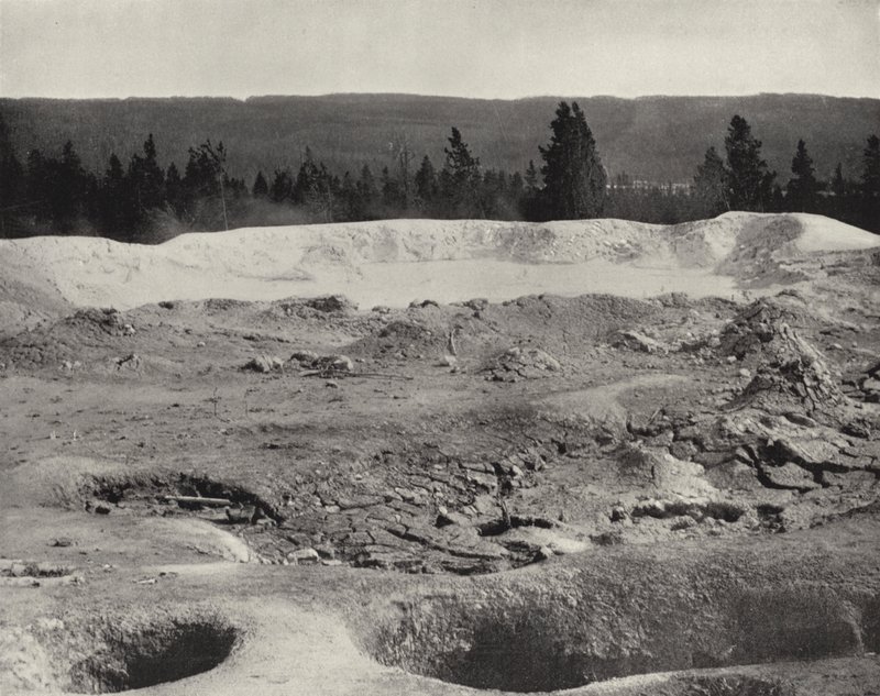 Mammoth Paint Pots, Yellowstone Valley, Wyoming (s/hvitt bilde) av American Photographer (after)