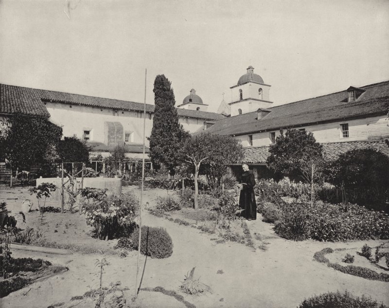 Mission of Santa Barbara, California (s/hv-bilde) av American Photographer (after)