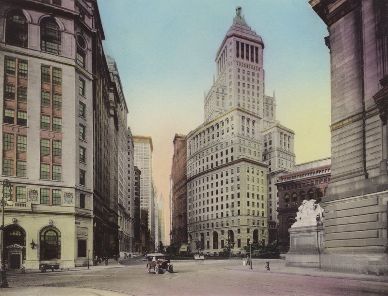 New York: Washington Building, nr. 1 Broadway; Standard oljebygning; Custom House (bilde) av American Photographer (after)