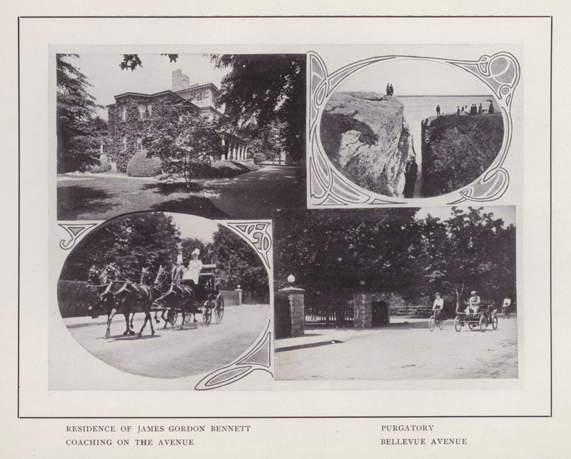 Newport, Rhode Island: Bosted for James Gordon Bennett; Skjærsilden; Coaching på Avenue; Bellevue Avenue (s/hvitt bilde) av American Photographer (after)