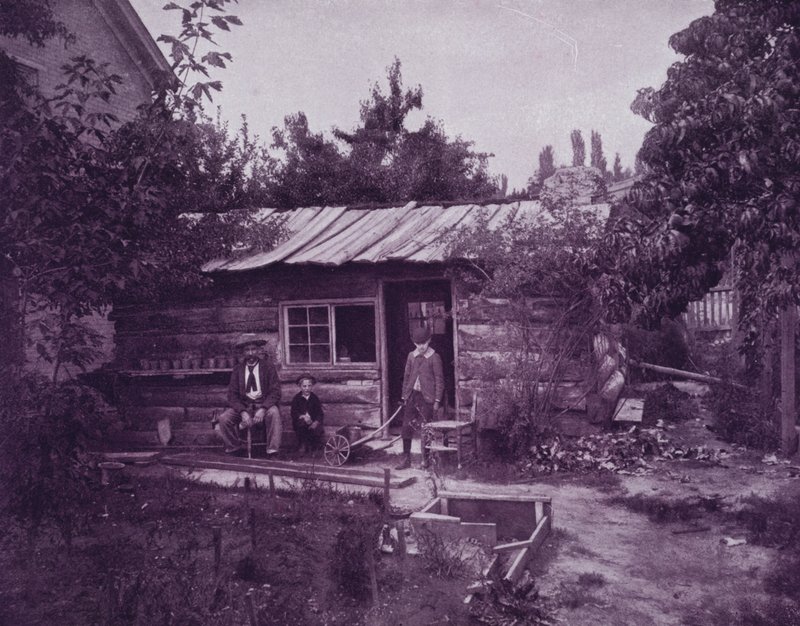 Eldste hus i Salt Lake City, Utah (s/hvitt bilde) av American Photographer (after)