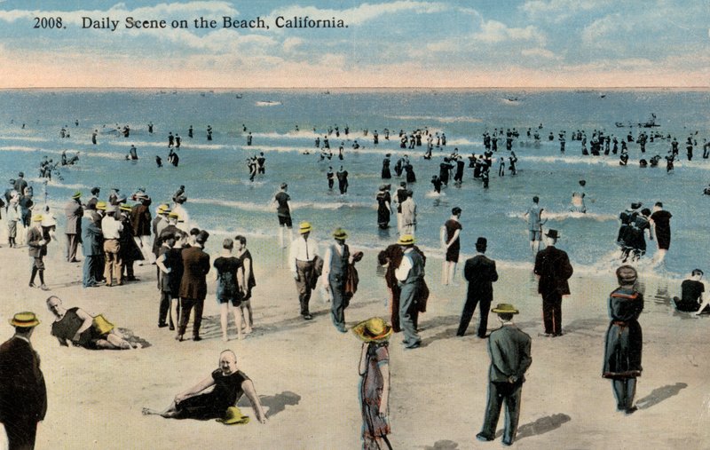 Folk slapper av på stranden, California, USA (bilde) av American Photographer (after)