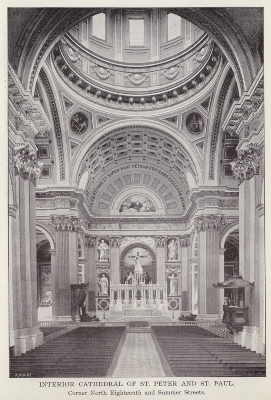 Philadelphia: Interior Cathedral of St Peter and St Paul, Corner North Eighteenth and Summer Streets (s/hv-bilde) av American Photographer (after)