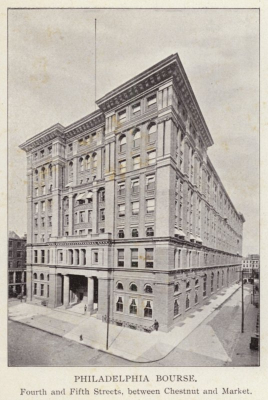 Philadelphia: Philadelphia Bourse, Fourth and Fifth Streets, mellom Chestnut og Market (s/hv-bilde) av American Photographer (after)
