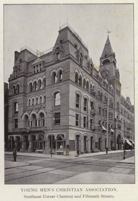 Philadelphia: Young Men's Christian Association, Southeast Corner Chestnut og Fifteenth Streets (s/hv-bilde) av American Photographer (after)