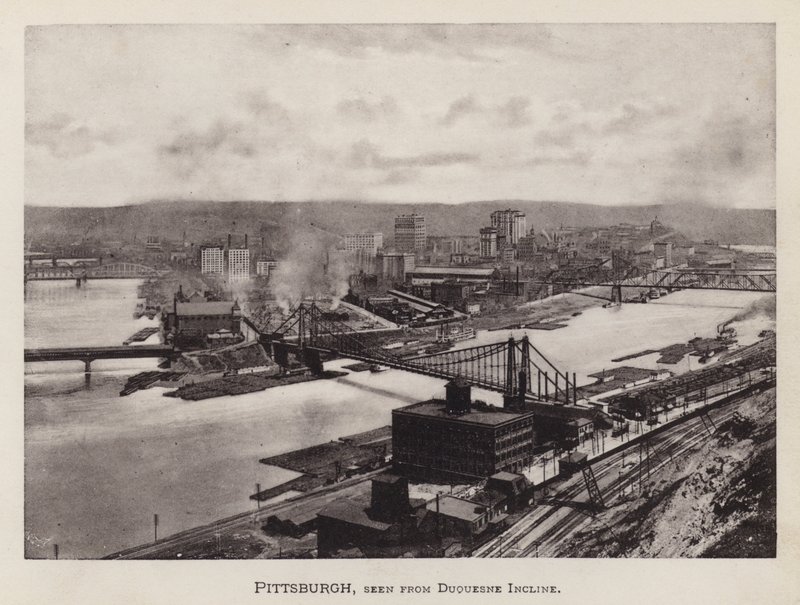 Pittsburgh: Pittsburgh, sett fra Duquesne Incline (s/hvitt-bilde) av American Photographer (after)