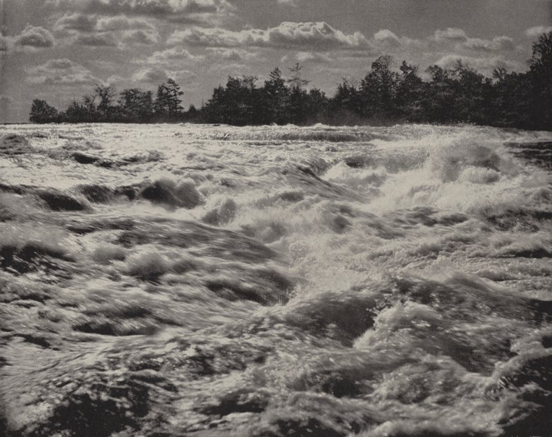 Rapids of Niagara over fossen (s/hvitt bilde) av American Photographer (after)