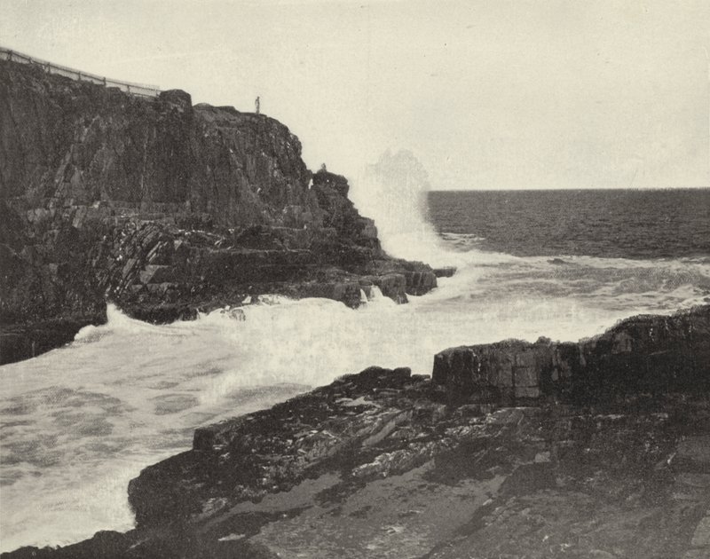 Sea Wall, Bald Head Cliff, Maine (s/hvitt bilde) av American Photographer (after)