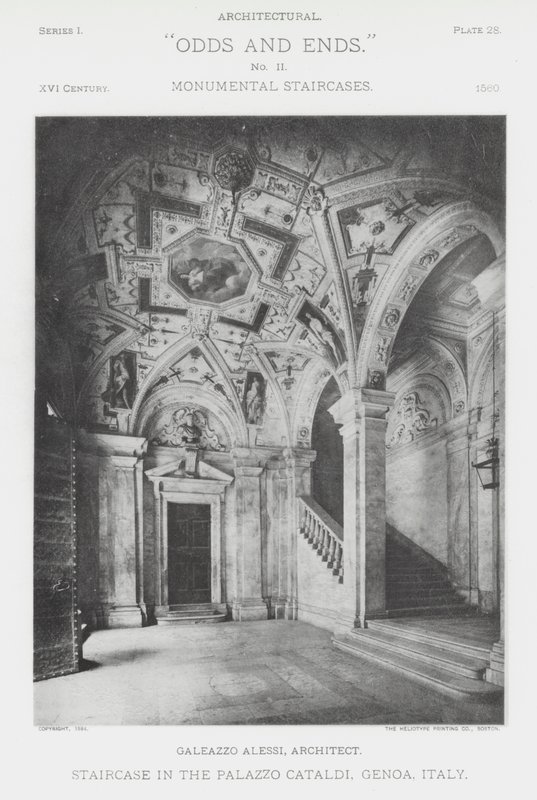 Trapp i Palazzo Cataldi, Genova, Italia (s/hv-bilde) av American Photographer (after)