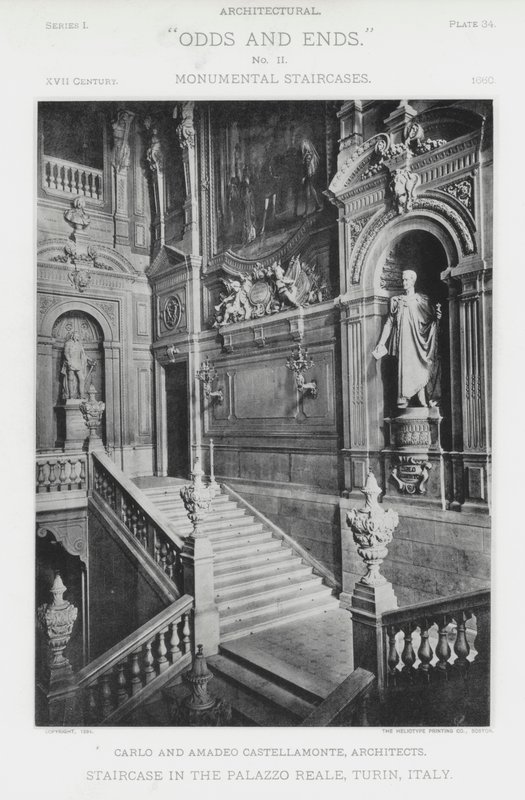 Trapp i Palazzo Reale, Torino, Italia (s/hvitt bilde) av American Photographer (after)