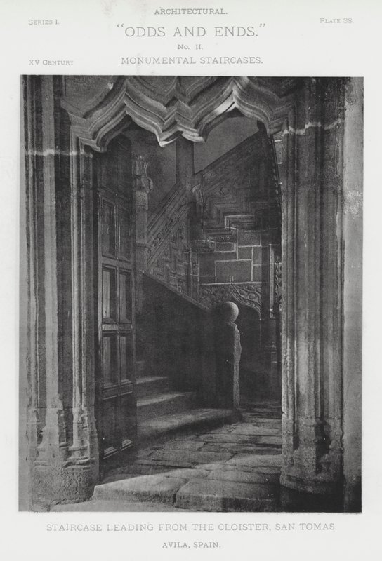 Trapp som fører fra klosteret, San Tomas, Avila, Spania (s/hvitt bilde) av American Photographer (after)