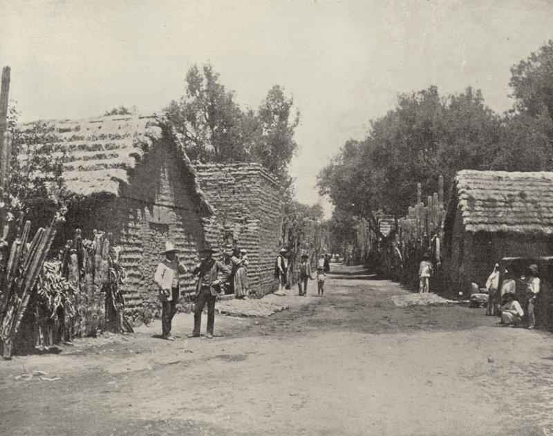 Gatescene i Santa Anita, Mexico (s/hvitt bilde) av American Photographer (after)