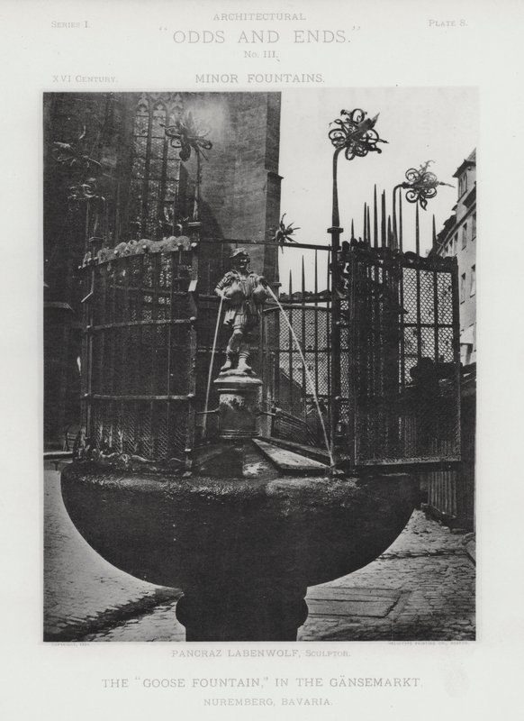 "Gåsefontenen," i Gansemarkt, Nürnberg, Bayern (s/hvitt-bilde) av American Photographer (after)