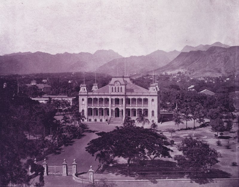 Det kongelige palass, Hawaii (s/hvitt bilde) av American Photographer (after)