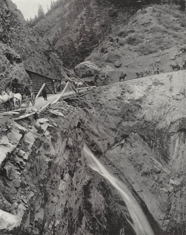 Tollgate Ouray og Silverton Toll Road (s/hvitt bilde) av American Photographer (after)