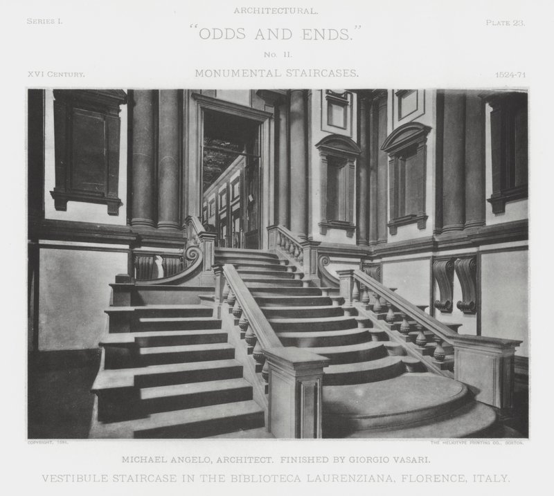 Vestibyle trapp i Biblioteca Laurenziana, Firenze, Italia (s/h foto) av American Photographer (after)