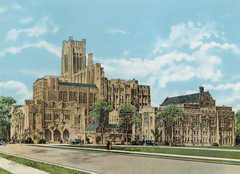 Alexander McKinlock Memorial Campus, Northwestern University, Chicago Avenue og Lake Shore Drive (farget bilde) av American Photographer