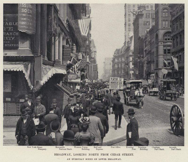 Broadway, ser nordover fra Cedar Street (s/hv-bilde) av American Photographer