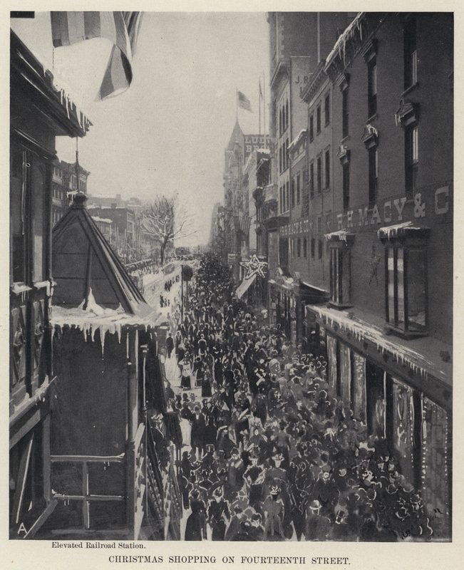 Julehandel på Fourteenth Street (s/hvitt bilde) av American Photographer
