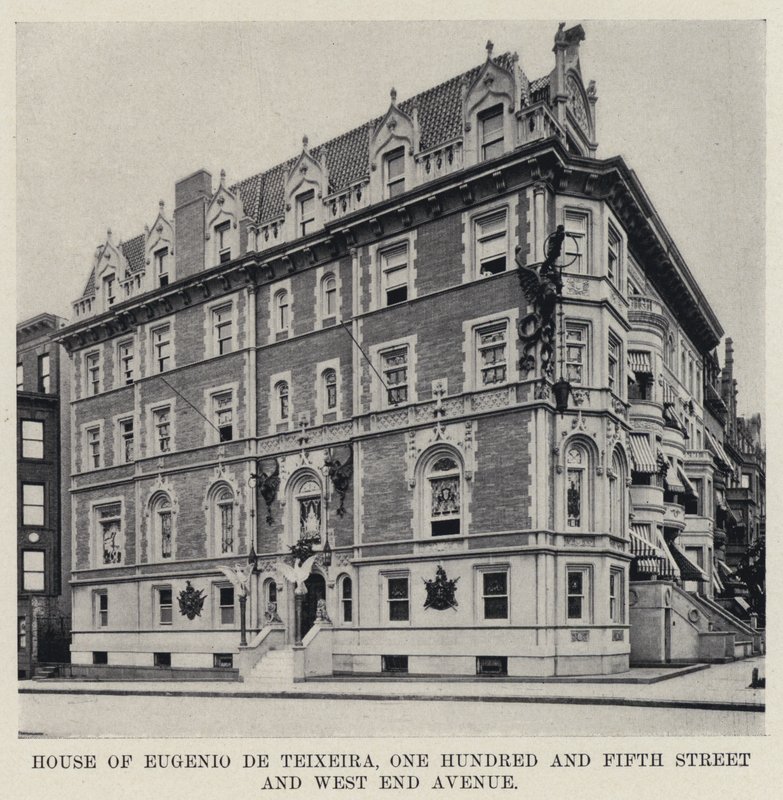 House of Eugenio de Teixeira, One Hundred and Fifth Street og West End Avenue (s/hv-bilde) av American Photographer