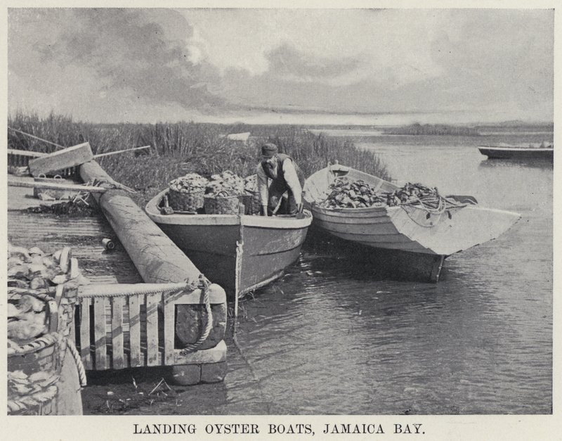 Landing Oyster Boats, Jamaica Bay (s/hvitt bilde) av American Photographer