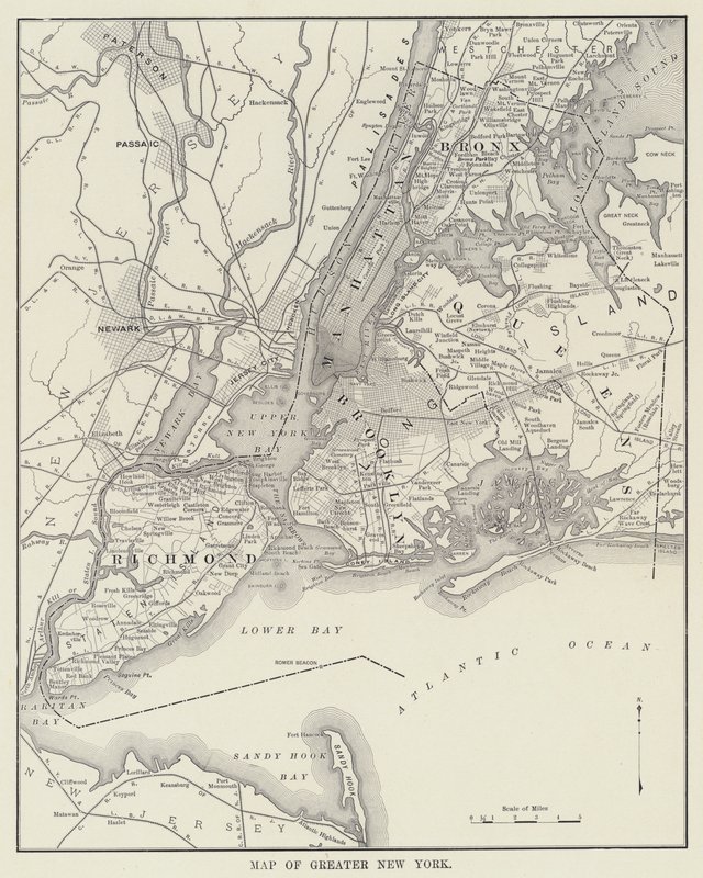 Kart over Greater New York (s/hvitt bilde) av American Photographer