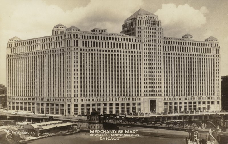 Merchandise Mart, verdens største bygning, Chicago, Illinois, USA (s/h-bilde) av American Photographer