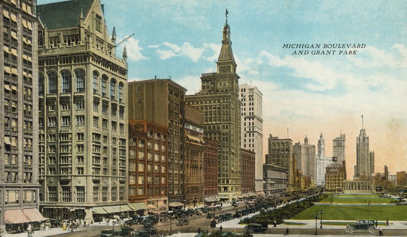 Michigan Boulevard og Grant Park (farget bilde) av American Photographer