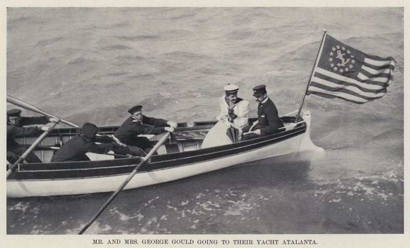 Herr og fru George Gould drar til Yacht Atalanta deres (s/hv-bilde) av American Photographer