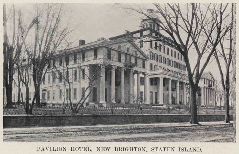 Pavilion Hotel, New Brighton, Staten Island (s/hvitt-bilde) av American Photographer