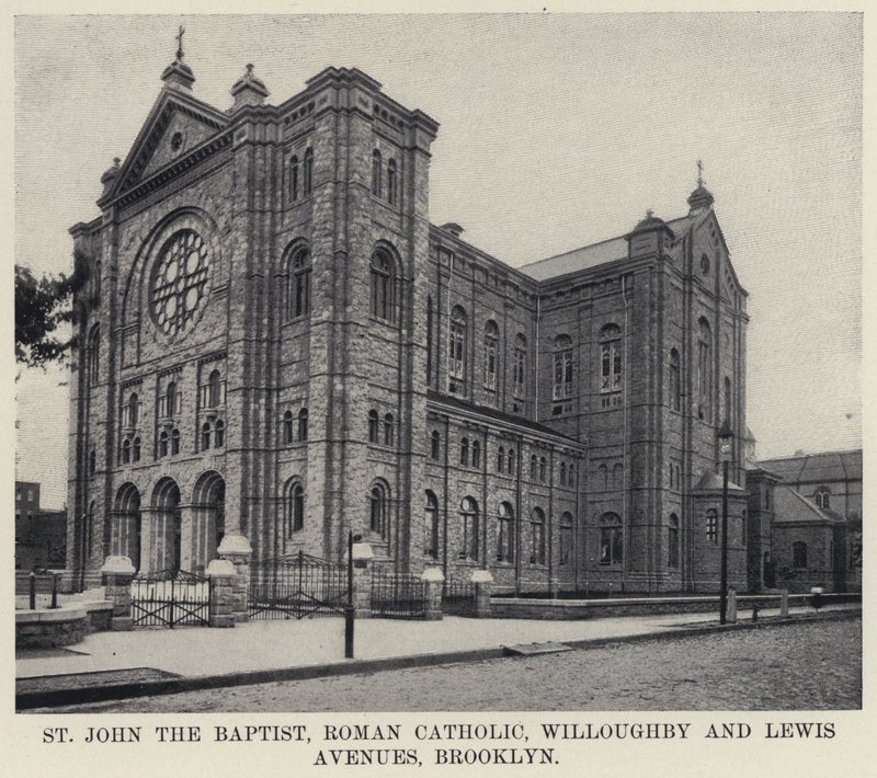 St John the Baptist, romersk-katolske Willoughby og Lewis Avenues, Brooklyn (s/hvitt-bilde) av American Photographer