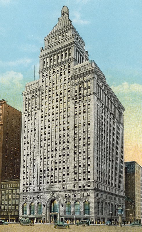 Straus Building, Michigan Boulevard ved Jackson Boulevard (farget bilde) av American Photographer