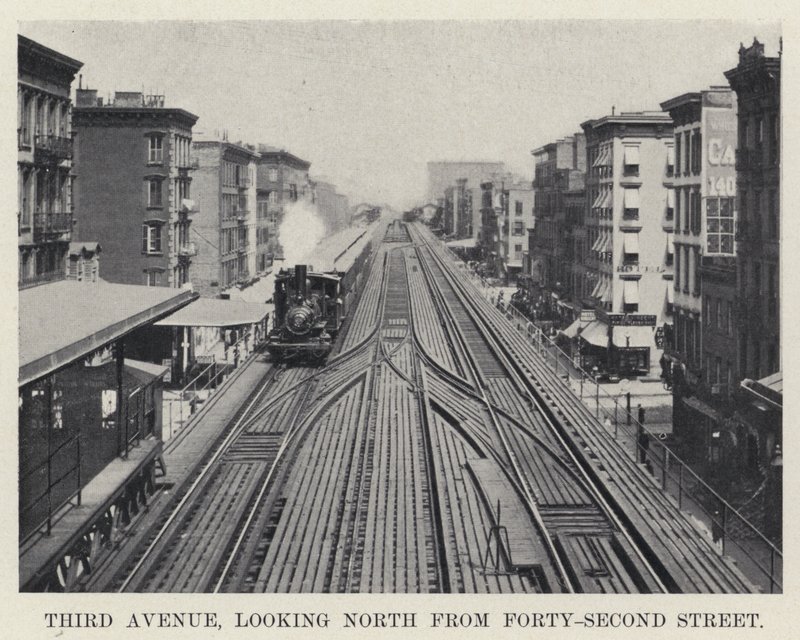 Third Avenue, ser nordover fra Forty-Second Street (s/hv-bilde) av American Photographer