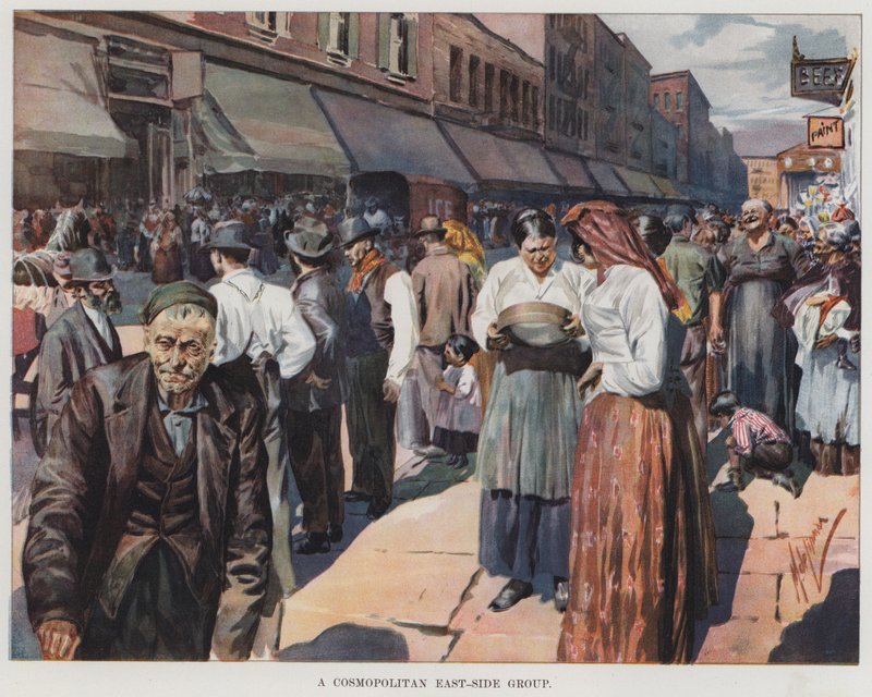 A Cosmopolitan East-Side Group (farge litho) av American School