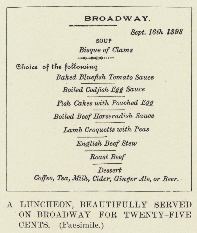 En lunsj, vakkert servert på Broadway for Twenty-Five Cents, Faksimile (litho) av American School