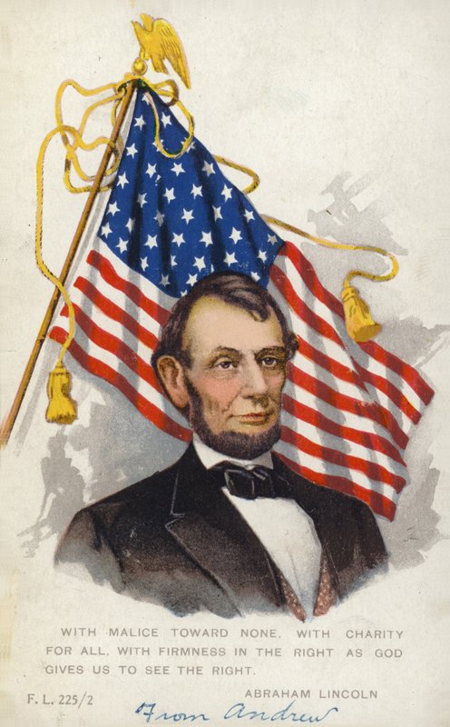 Abraham Lincoln (farget litografi) av American School