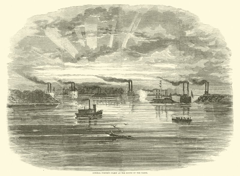 Admiral Porters flåte ved munningen av Yazoo, desember 1862 av American School