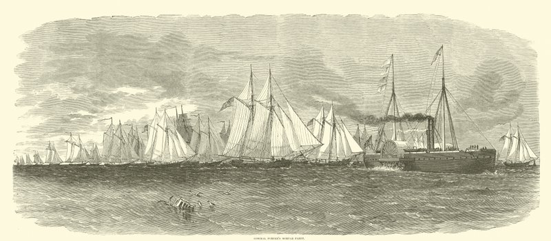 Admiral Porters mørtelflåte, 1862 av American School